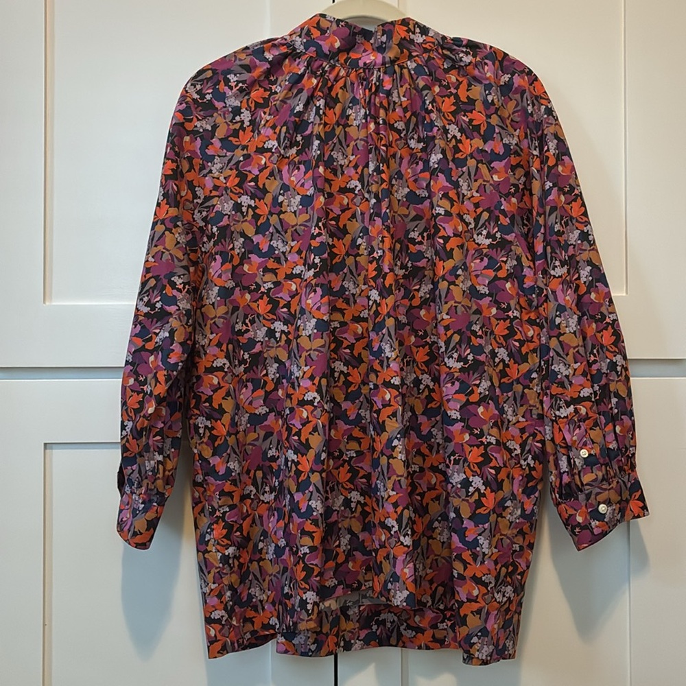 ANN MASHBURN Floral Blouse - Purple and Orange - Picture 2 of 6